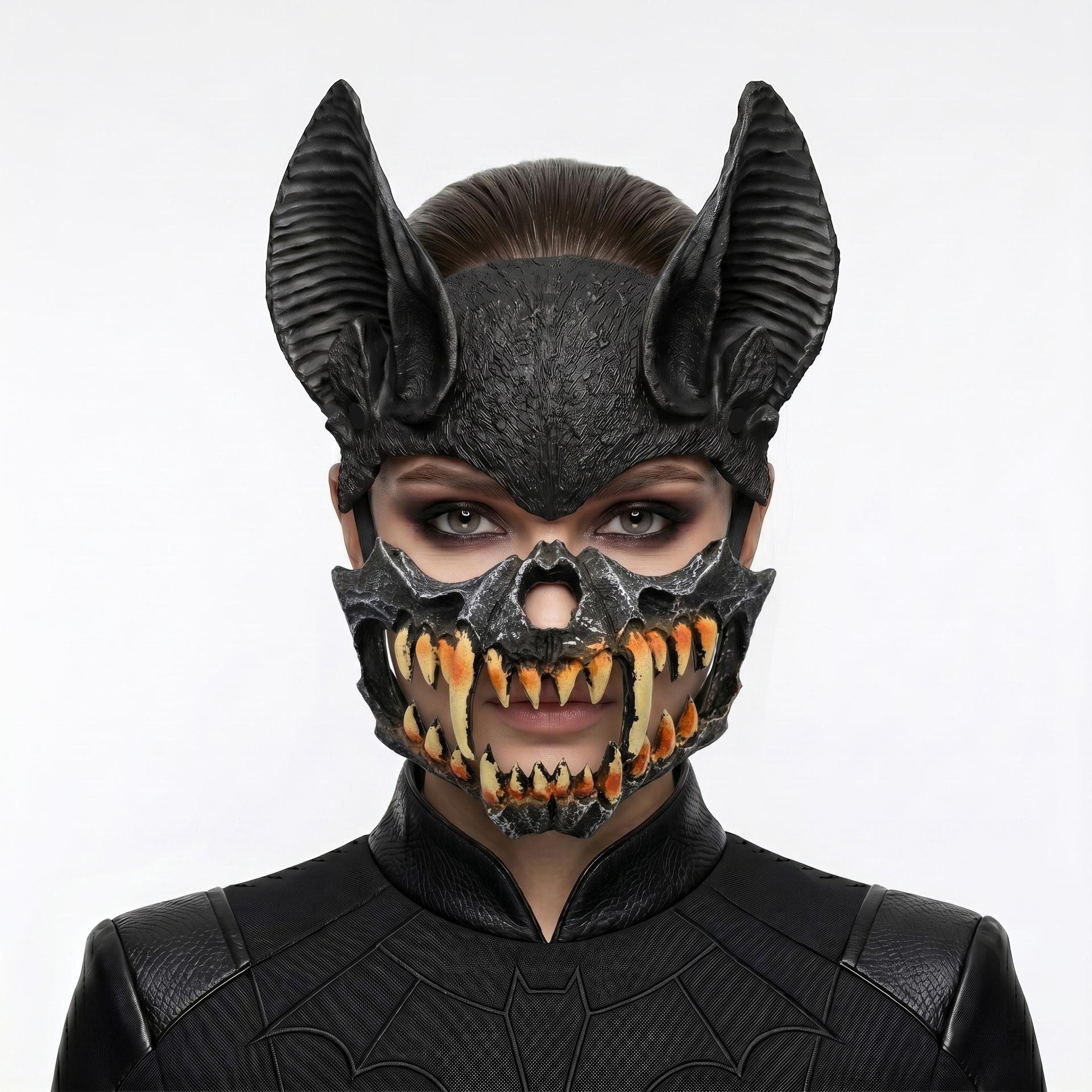 Halloween Denevér Jelmez Maszk One size fits all adults fekete