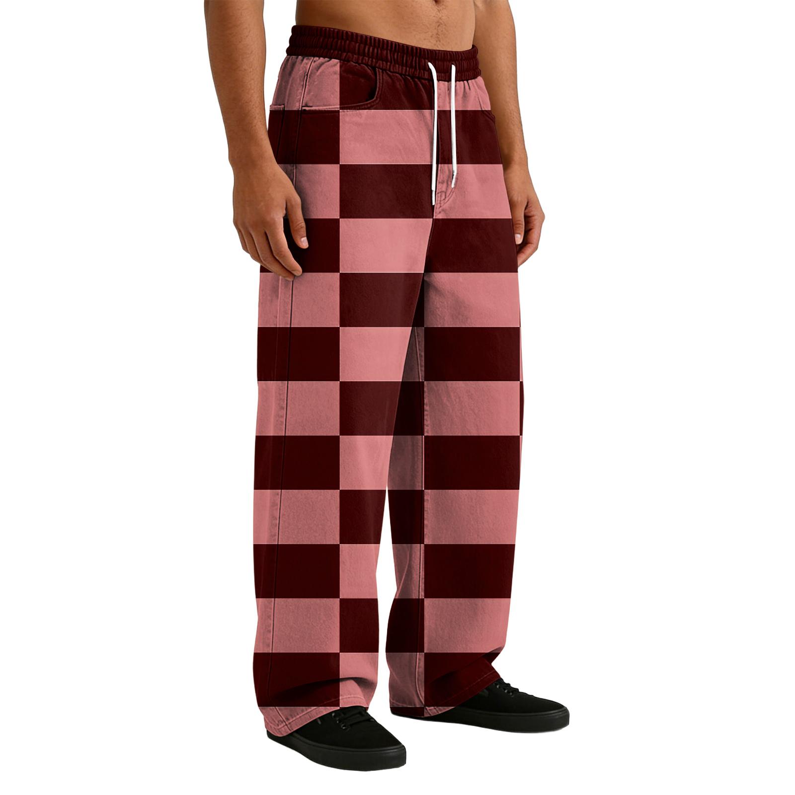 

Men s Casual Stretch Waist Drawstring Straight-Leg Pants XL