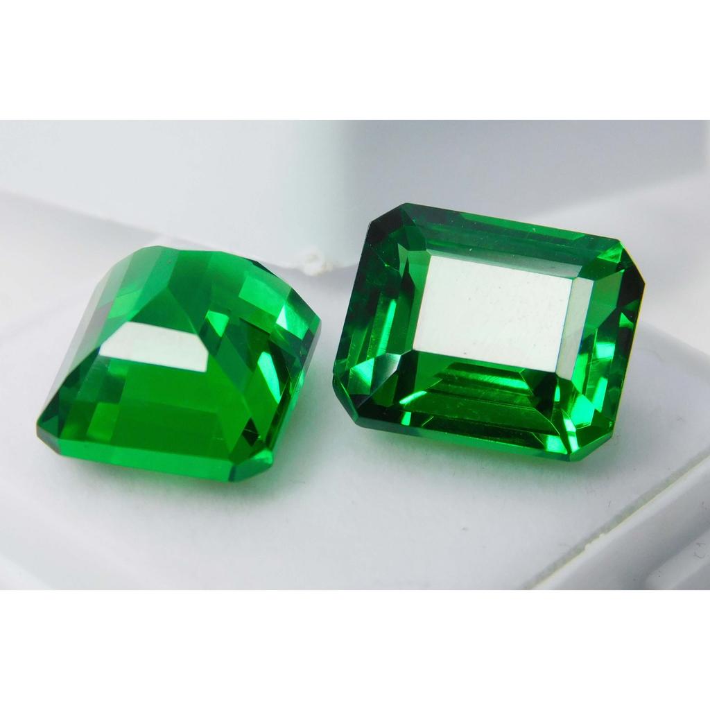 20 Ct Natural Tourmaline Green Emerald Shape Certifeid Loose Gemstones Pair A-2125