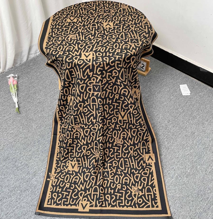 Autumn and Winter Imitation Cashmere Scarf, Women's Air-conditioned Room Long Outer Shawl, Double-sided Warm Scarf