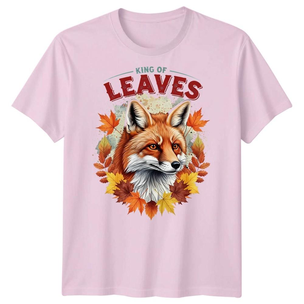Re delle Foglie Volpe Foglie d'Autunno Stagioni T-Shirt Grafica Unisex