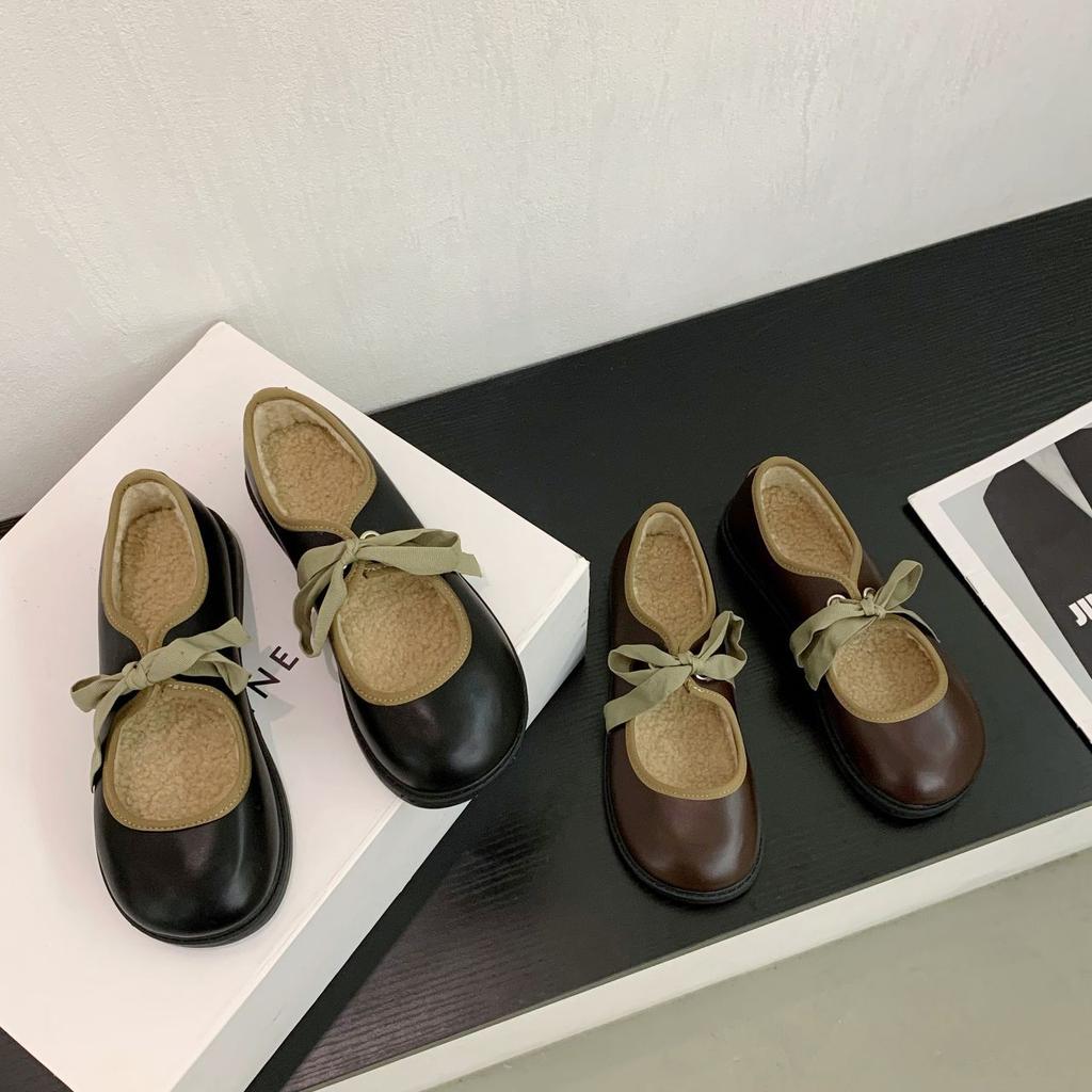 Fashion Fairy Shoes Shallow Mouth Grandma Shoes Girl 2025 Autumn and Winter New French Evening Wind with Skirt Gentle Single Shoes Girl