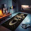 Schreiende Totenkopf Läufer Teppich Gotischer Skelett Flur Teppich Dunkle Horror Kunst Boden Heimdekoration für Halloween und Alternative Wohnungen