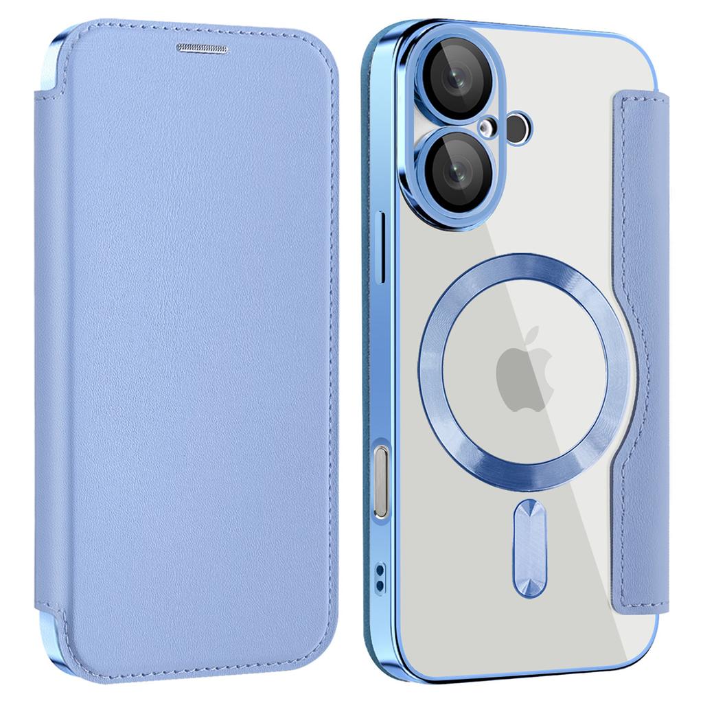 For iPhone 16 Magnetic Case RFID Blocking Leather Phone Cover