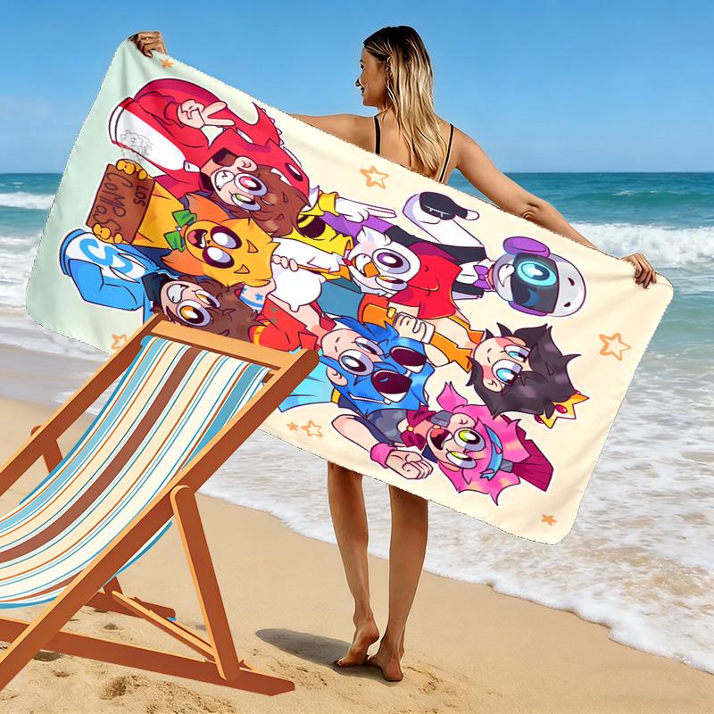 Mikecrack Cartoon Theme Design 2D Flat Print Beach Towel, Large Soft Quick Dry Towel for Beach Camping SwimmingXSTJ0915166