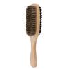 2 Sizes Double Side Men Hair Bristle Beard Mustache Brush w/Wood Handle