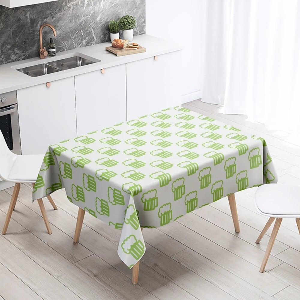 Cartoon Floral Tablecloth Home Decor Anti-Stain Waterproof Table Decoration Rectangular Kitchen Fireplace Countertop