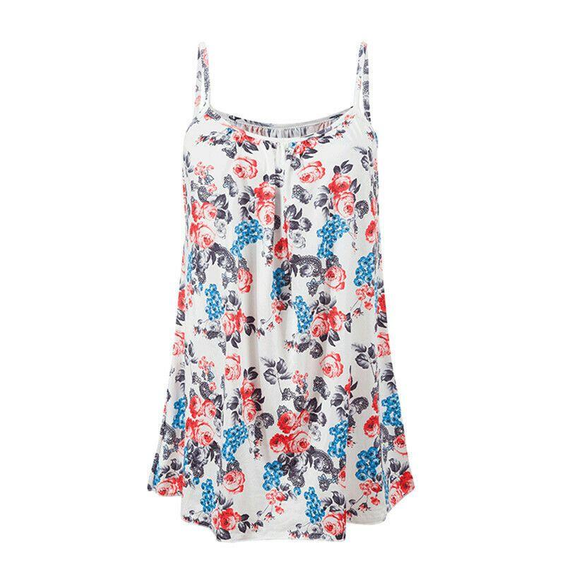 Elegant Women's Summer Strappy Tops Cami Dress In Floral Print For Beach Outings