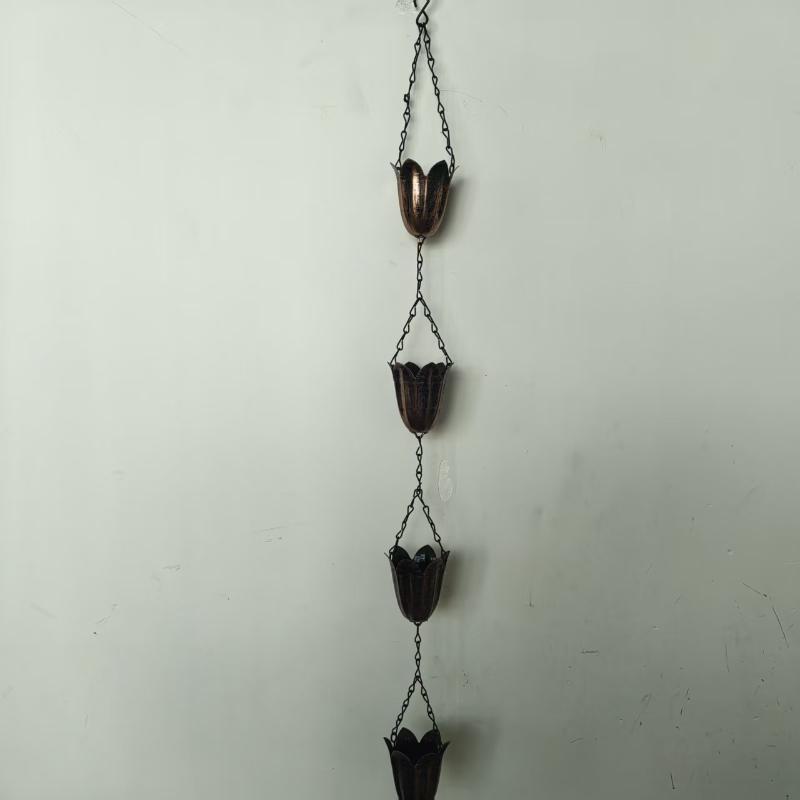 

Rain Chain Metal Eaves Drainage Japanese Style Outdoor Weather Resistant Home Roof Gutter Decor for Patio