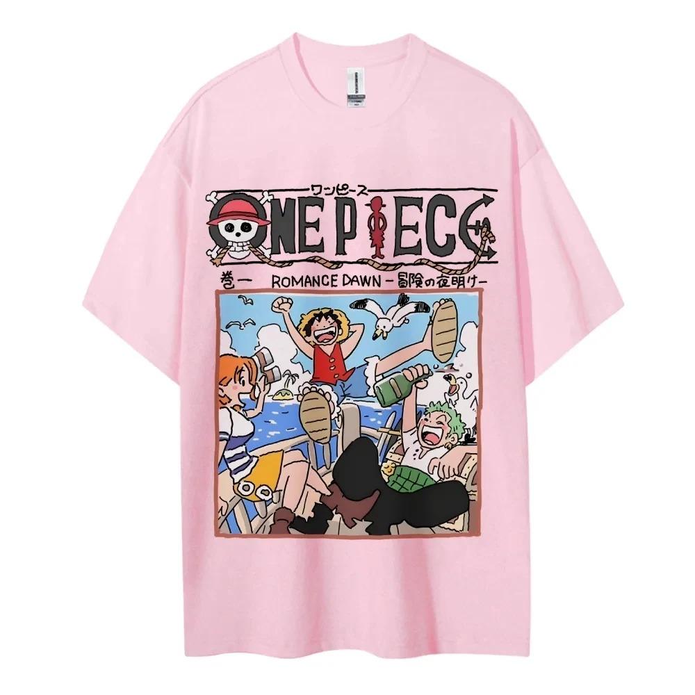 ONE PIECE Peripheral Products Men's 2026Summer Casual Oversized Tee Breathable Cotton Daily Lounging and Comic Themed Parties 