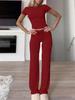 2026 European Casual Short-Sleeve Top & Long Pants Set for Home, Sports & Yoga