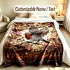 Bird Theme Custom Blanket Personalized Name & Text Customized Soft Warm Throw Blanket Home Decor