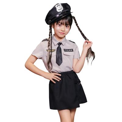 Clearstone Disfraz Halloween Falda de Policía Gris para Niñas 120cm Gris