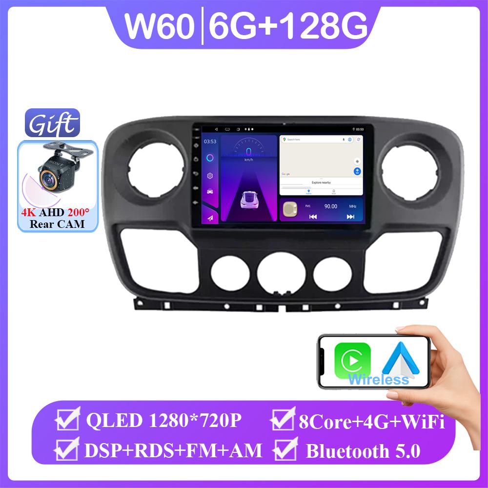 Android 14 For Renault Master Nissan NV400 Opel Movano 2010 - 2021 Wireless Auto Multimedia Player No 2din GPS Navigation Mirror