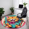1pc Cat Coffee Office Round Area Rug, Under Office Chairs Bedroom Living Room Home Decor, Room Deco, Available in Various Sizes
