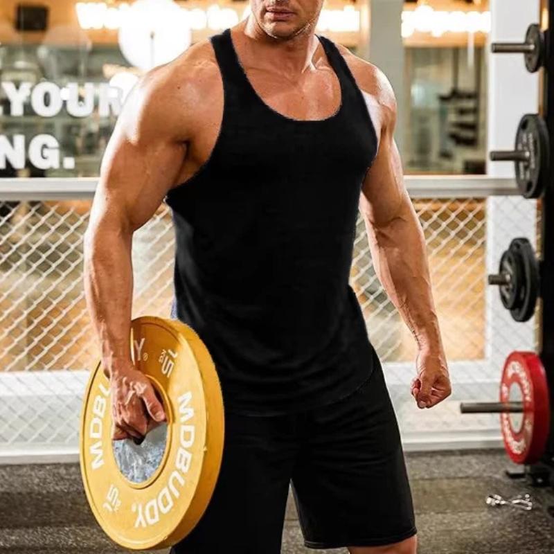 Men Workout Tank Top Quick Dry Gym Sleeveless Shirt S