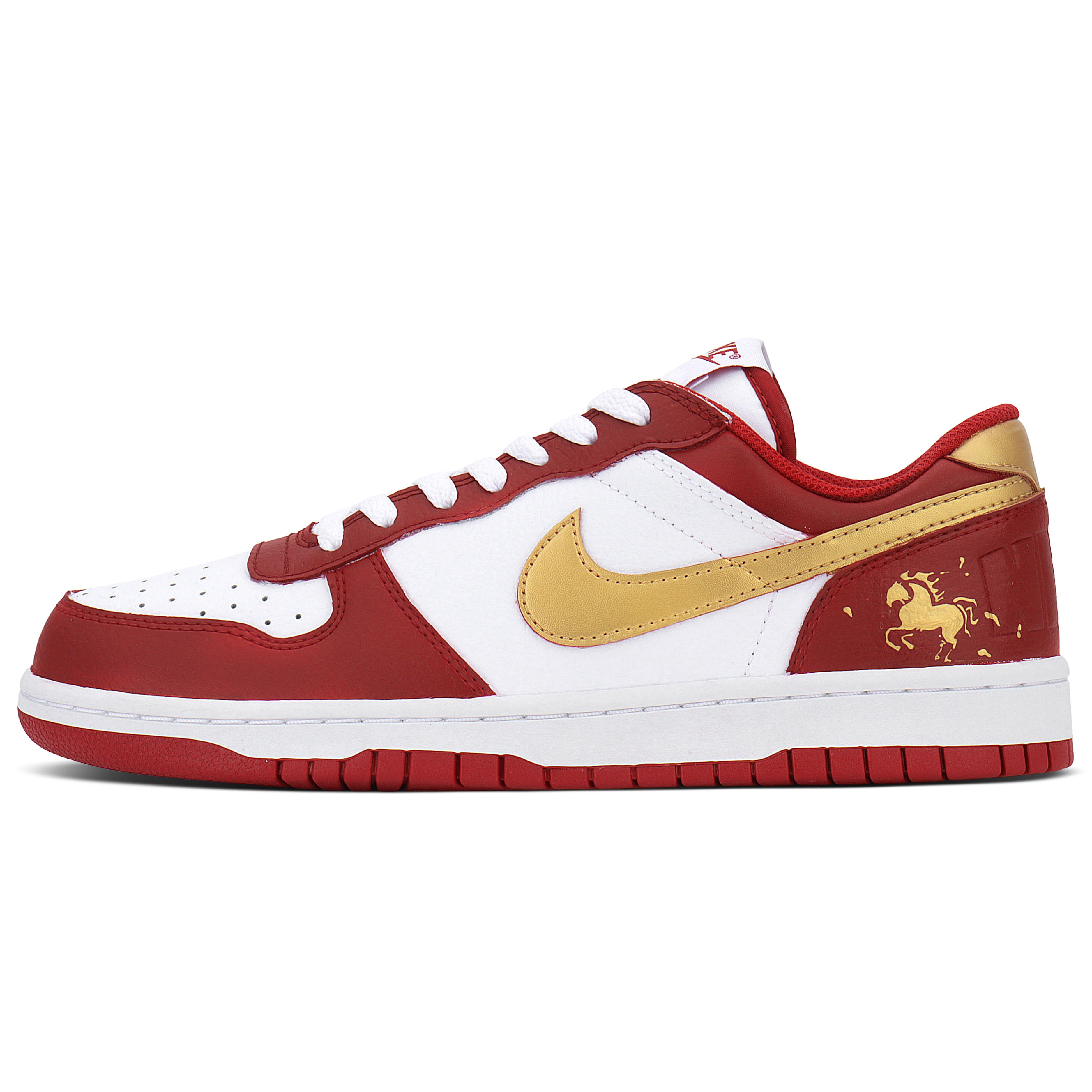 

Nike Big Low top Skateboard Shoes Men s Gold Red 355152-150(Team1455-) 40.5