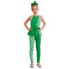 Girls Peplum Jumpsuit Christmas Costume Sleeveless Open Back High Waist with Sequins
