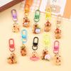 24/50Pcs Capybara Keychains Set Cartoon Resin Doll Charm Keychains Metal Key Ring