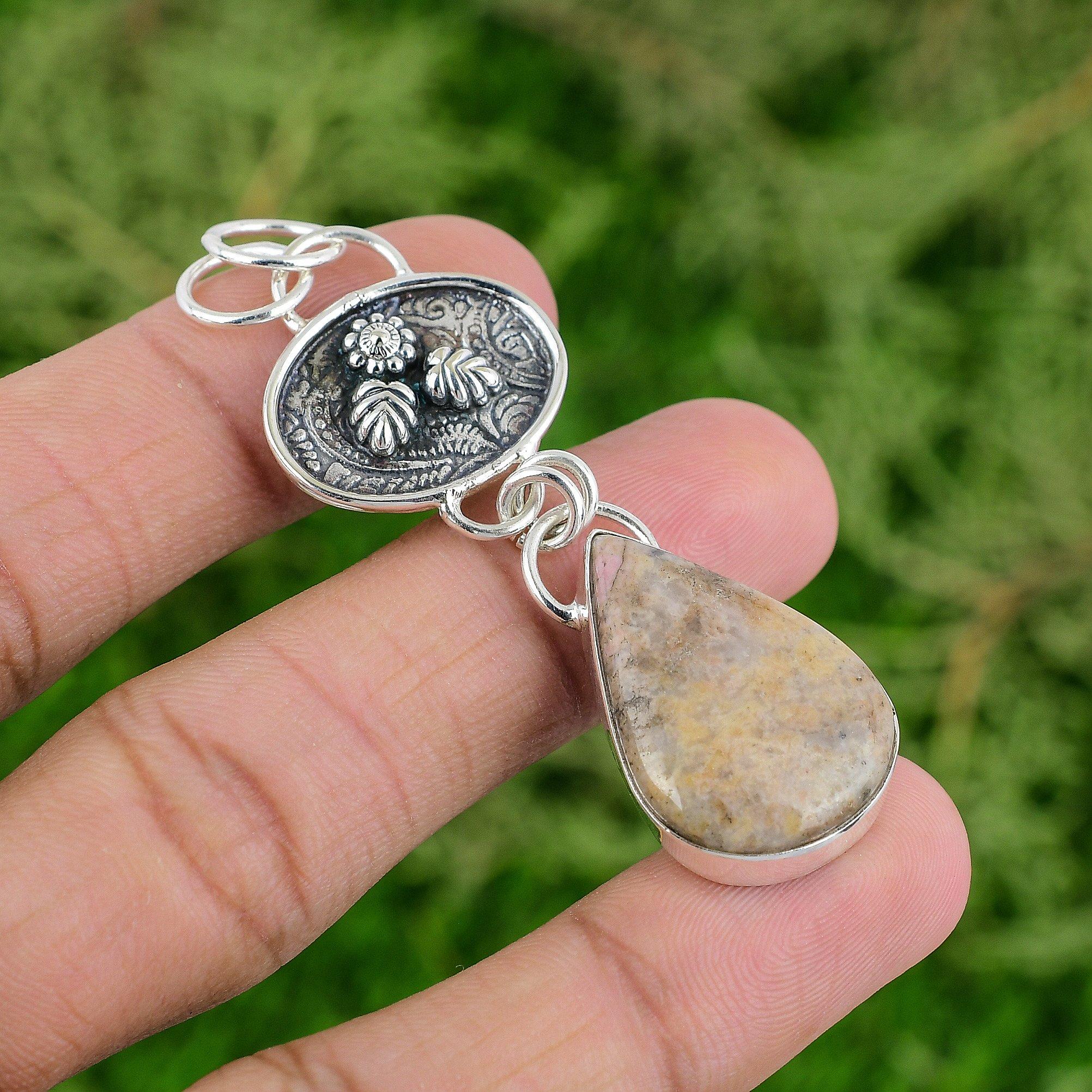 

Thanks Giving Day Deal 925 Sterling Silver Natural Cobra Jasper Wedding Pendant