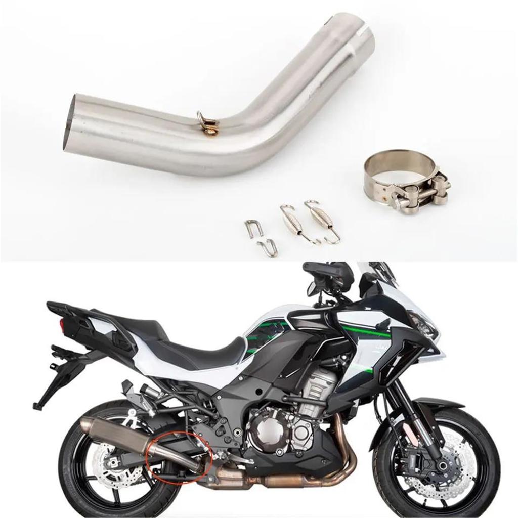 Kind of Doubt Pipe with Exhaust Pipe Fits Motorcycle Exhaust Pipe Modification Muffler Fits Kawasaki 1000 KLZ1000 2019-2020