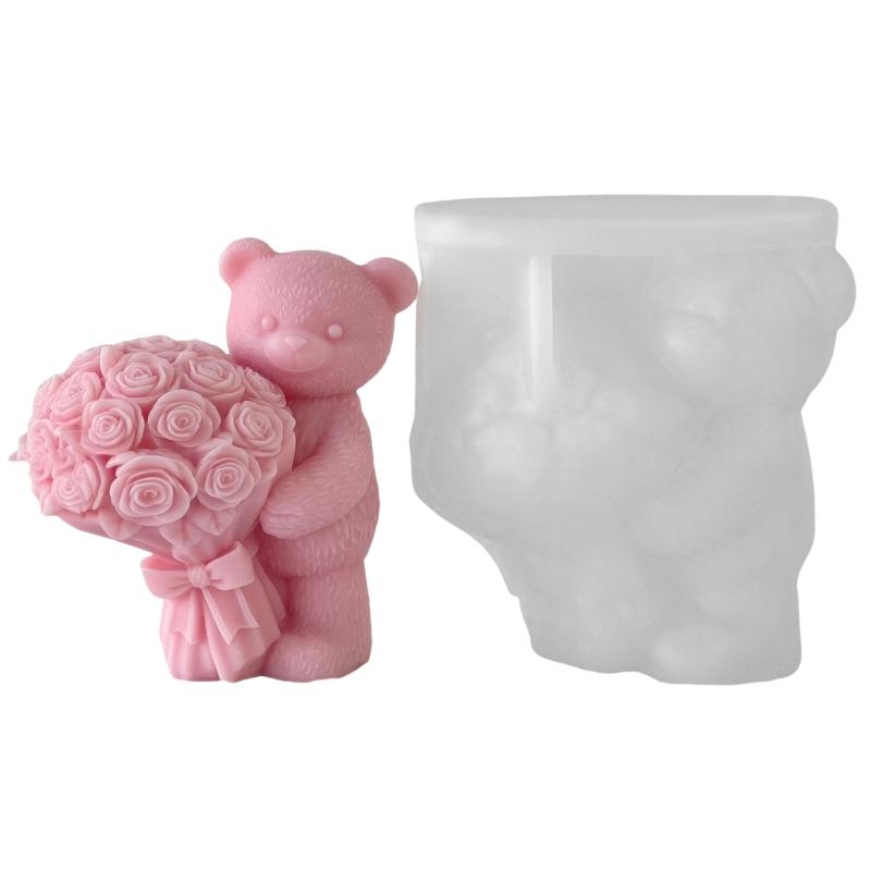 652F Bear Mold for Candle Making,Silicone Mold Bear Epoxy Resin Casting Molds for Diys Crafts Soap