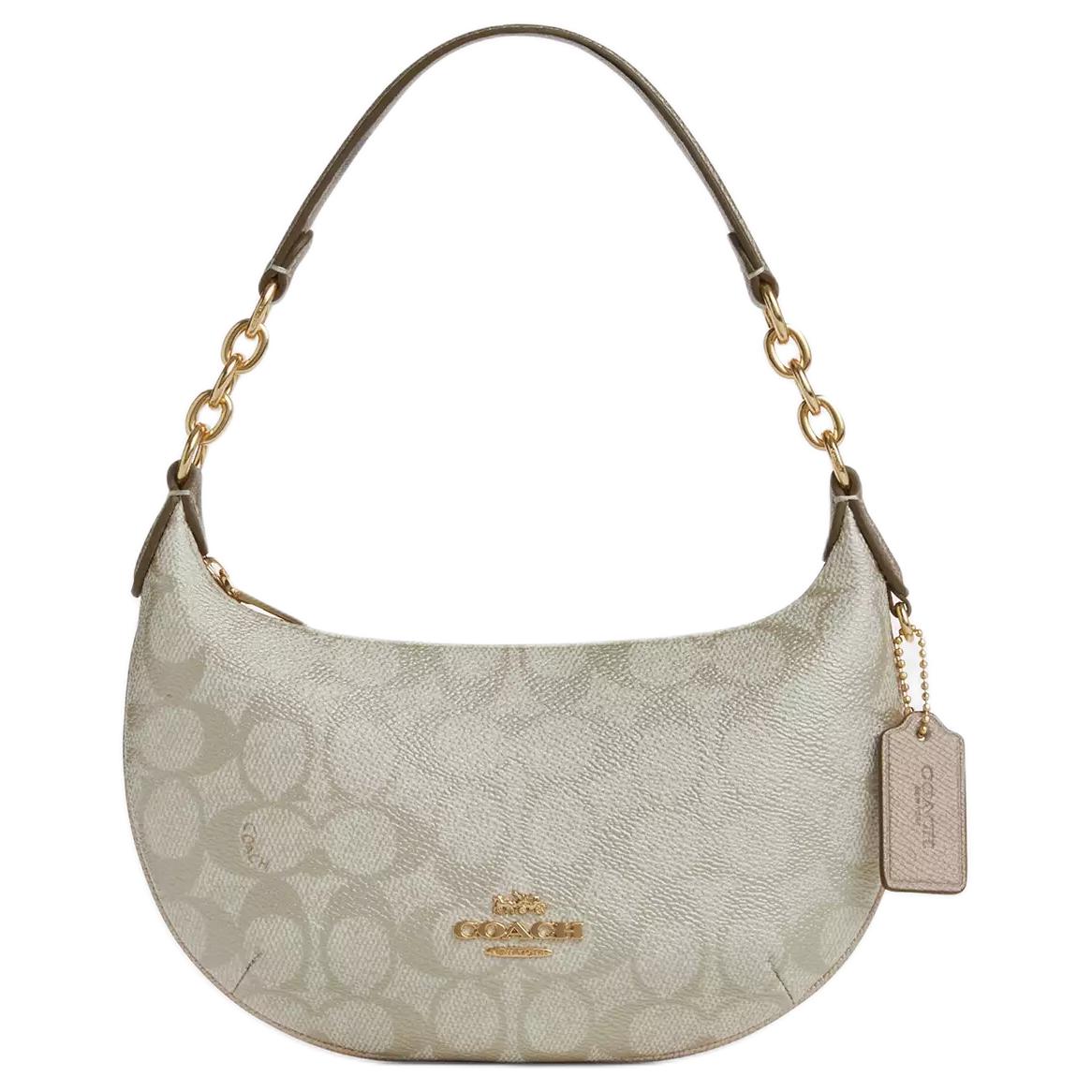 Coach Women's Payton 21 Printed Logo Coated Canvas Tote Bag Small Handbags Champagne Cx607-Imxb8