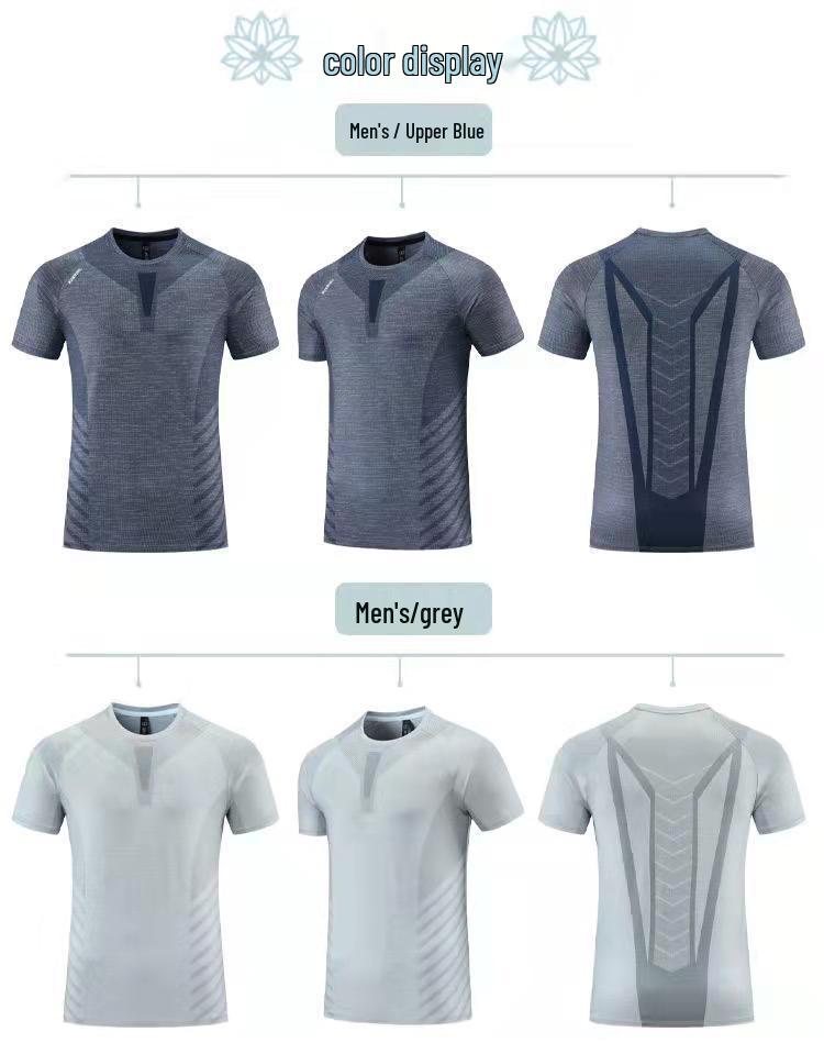 Men's Summer Quick-Dry Short Sleeve Round Neck Sports T-shirt for Running & Fitness
