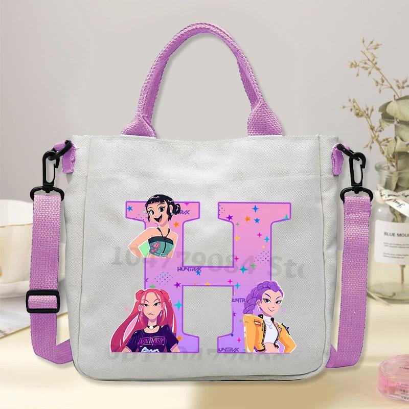 Anime Cartoon Printed Student Commuter Handbag Large Capacity Portable Casual Canvas Bag