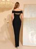 Elegant Cross-border Evening Gown: Sexy Suspender Dress with Glamorous Rhinestone Detailing