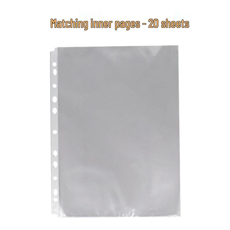Clear A4 D-Ring Four-Hole Binder - Transparent Cover for Loose-Leaf Pages.