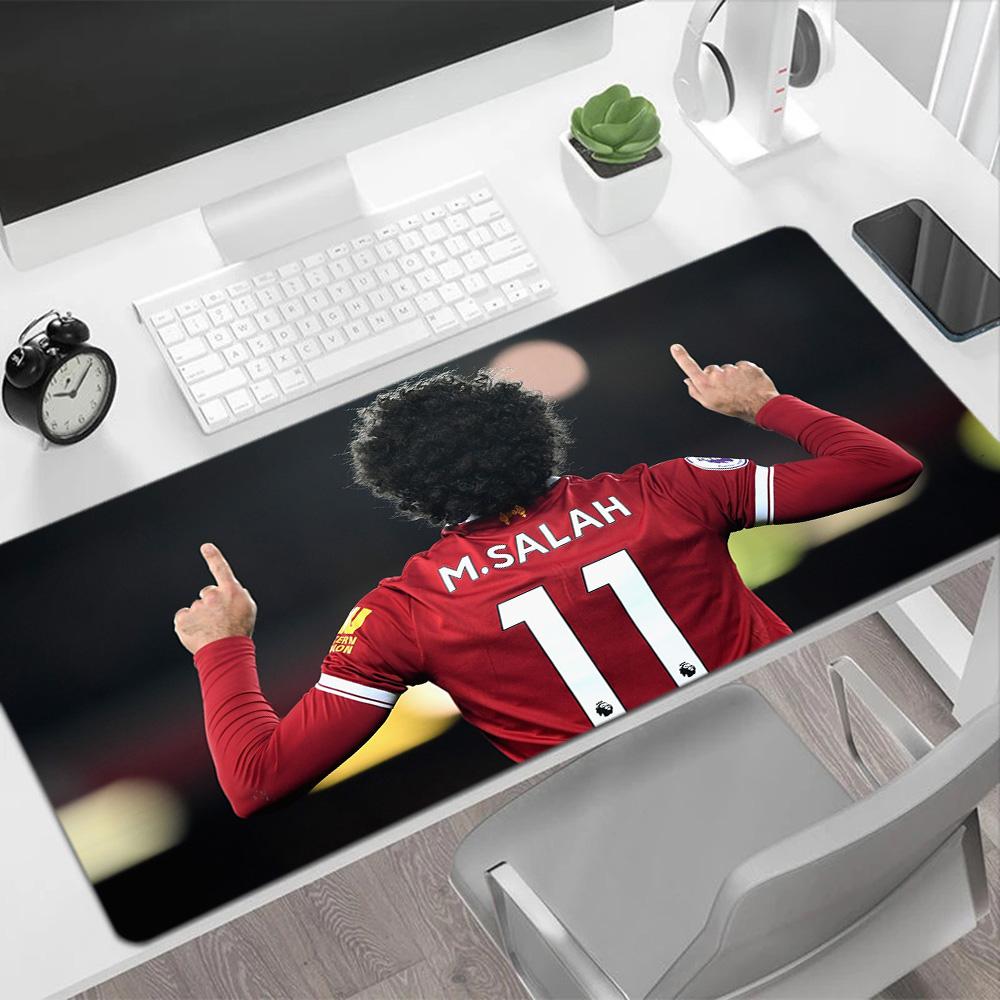 Mo Salah's Fire Gaming Mouse Pad Gamer Mousepad Computer Desk Keyboard Mat Non-Slip Rubber Base Computer Desk Office Decoration Accessory