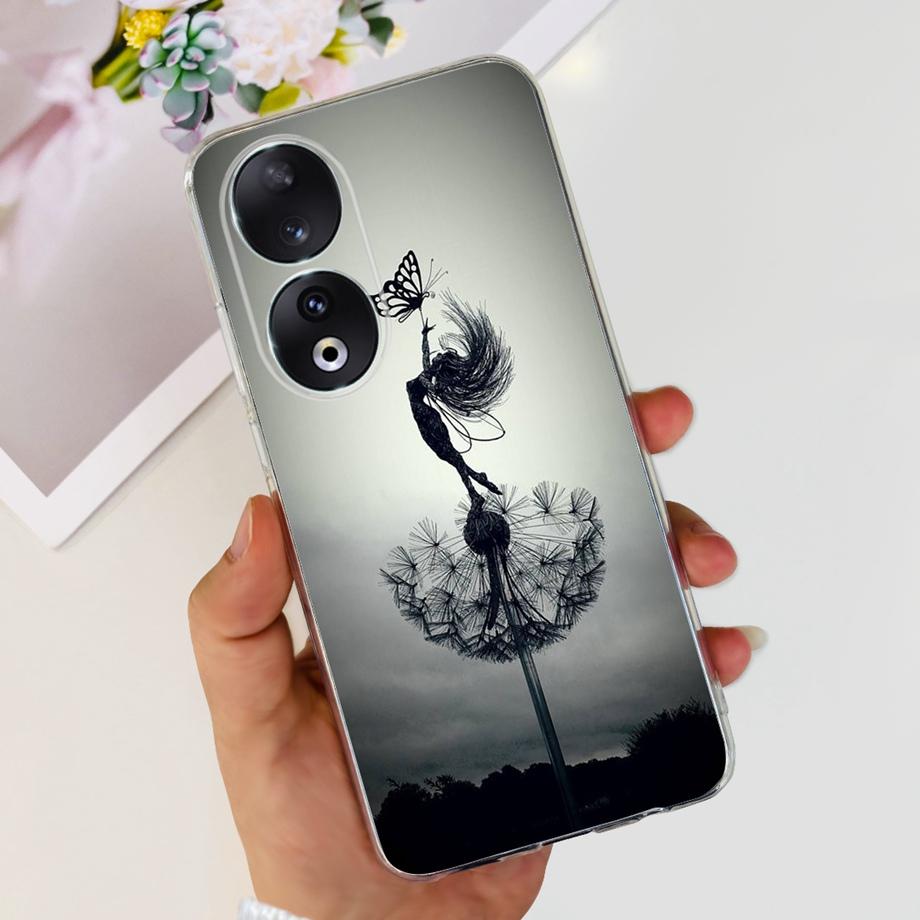 Para Honor 90 / Honor 90 Lite 90 Pro 90 Smart Case Funda de Silicona Suave Elegante de Lujo Hermosa Flor de Cerezo Fundas Tapa Transparente