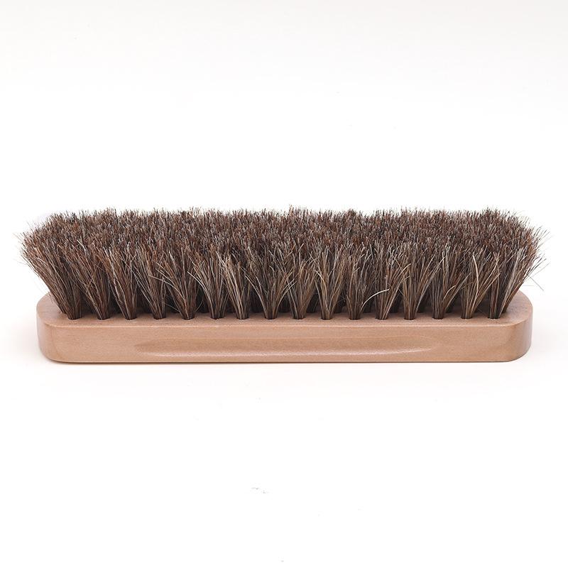 Horsehair Brush for Shoe Cleaning and Polishing - Soft Bristles for Oiling, Dusting, and Mane Care