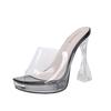 Aphixta 12cm Super High Sexy Transportant Heels Shoes Spike Heel Slide Sandals Sexy Party Platform Sandals Size 43 Casual Shoes
