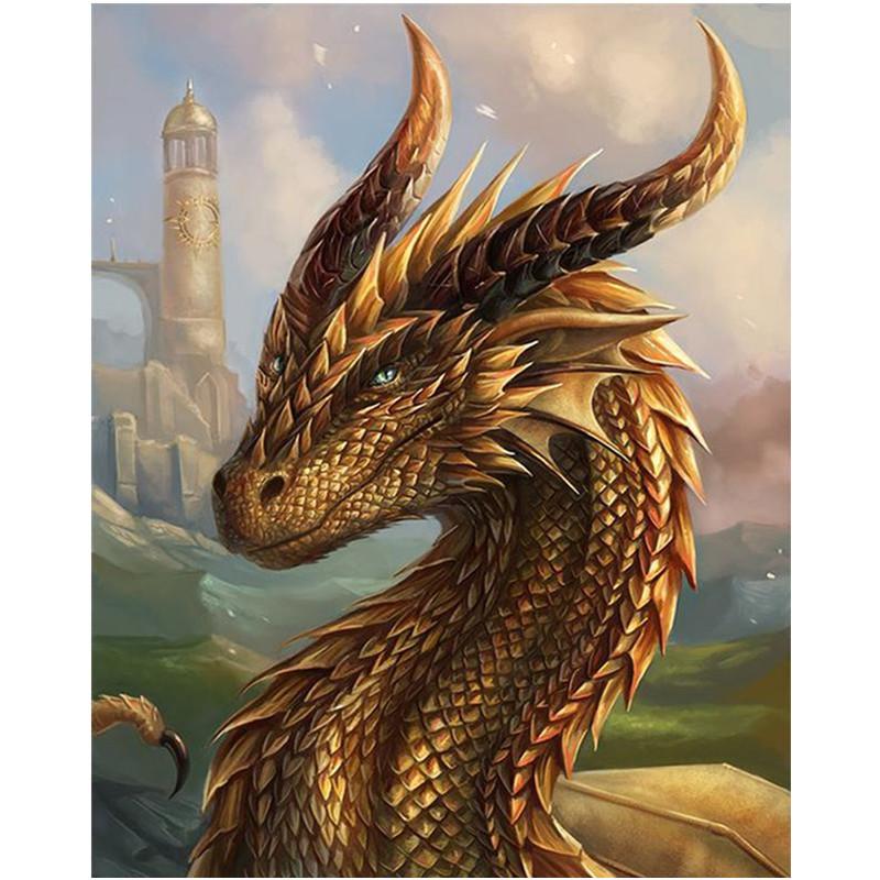 5D DIY Diamond Painting Cartoon Magic Dragon. Diamond Embroidery Cross Stitch Kit Rhinestone Mosaic Home Decor