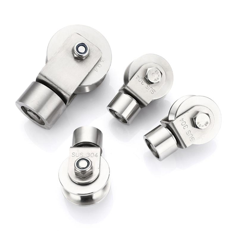 V/H Type Swivel Pulley 304 Steel Tractions Wheel Pulley Block Quiet Pulley Roller Tractions Wheel Slidings Gate Roller