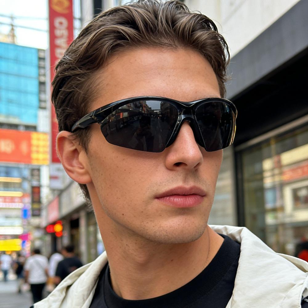 Attractive Glasses Men's Wrap Around Sport Sunglasses Polarized Uv Blocking Lightweight Frame Shades For Running Fishing And Hiking Kj158
