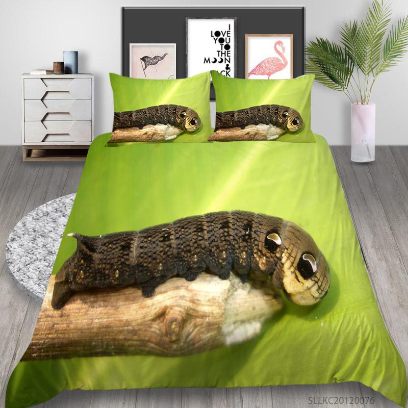 Heißer Verkauf Bettwäsche Set 3D Druck Atmungsaktive Quilt Abdeckung Insekt Heimtextilien mit Kissenbezug Teen Kinder Weiche Bettbezug