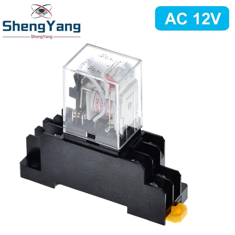 TZT 1/2PCS 12V 24V DC 110V 220V AC Coil Power Relay Module LY2NJ DPDT 8 Pin HH62P JQX-13F With Socket Base OK