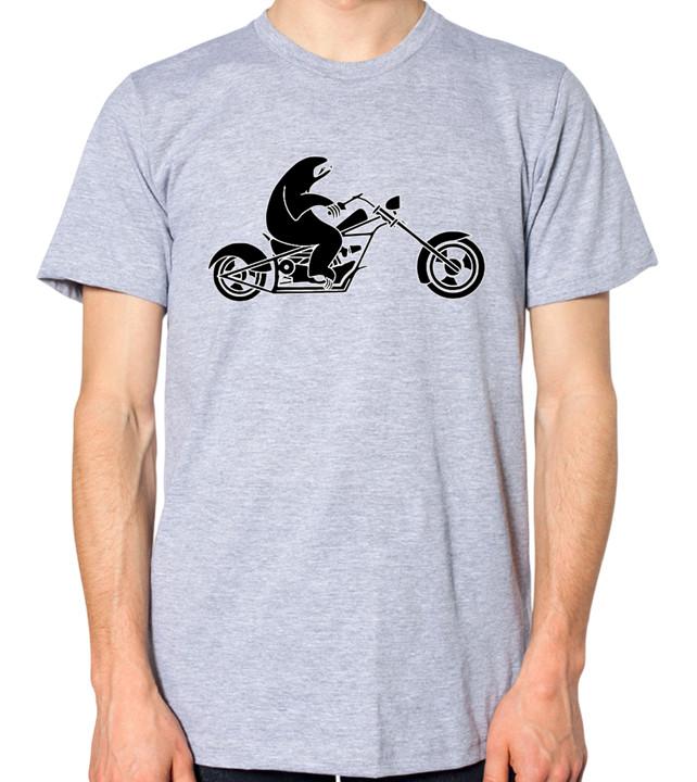 

Sloth Riding A Motorbike T-Shirt Men Women Unisex Top S разноцветный