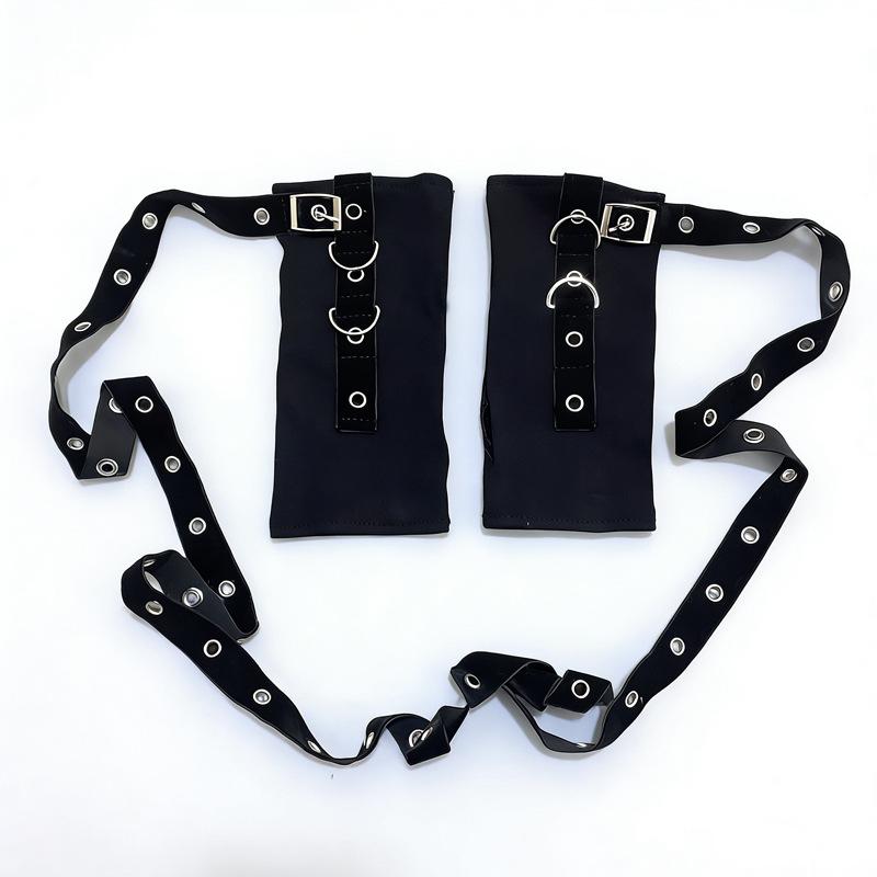 Harajuku Black Dark Half-Finger Gloves - Short Arm Warmers with European and American Style