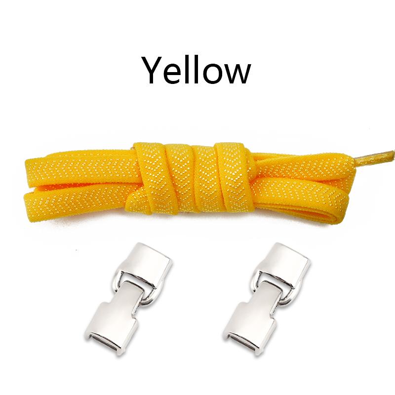 No Tie Shoe Laces Flat Metal Buckle Elastic Shoelaces Casual Shoes for Men and Women Lazy Shoelace Rubber Band Shoestring