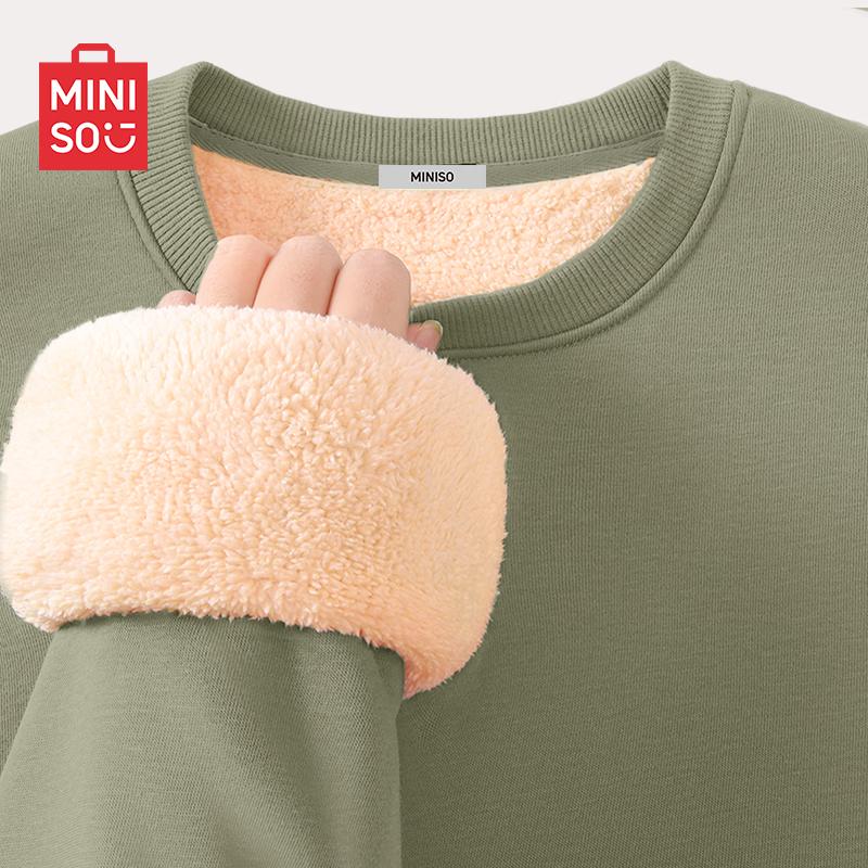 MINISO Men s Fleece-lined Crewneck Sweatshirt M