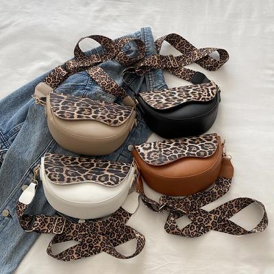 Wide Strap Leopard Print Crossbody Bags For Women Fashion Designer Shoulder Bag For Daily Used Versatile Ladies Handbags KTY