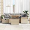 VidaXL Ensemble de 7 Pièces de Canapés de Jardin avec Coussins Beige Rattan Poly 3359913