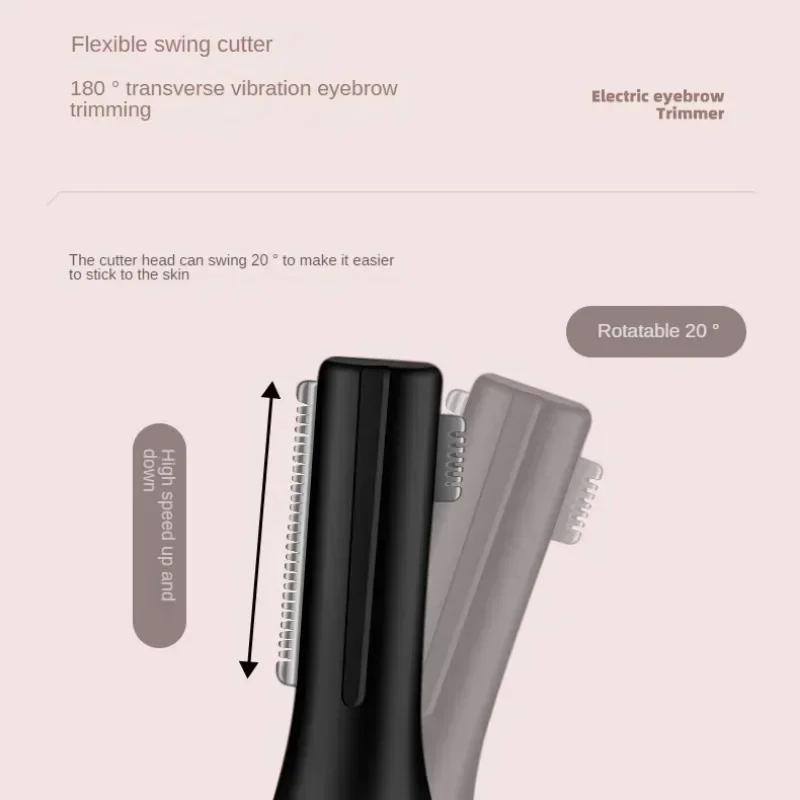 Electric Eyebrow Trimmer Razor Brow Shaping Portable Shaving with Washable Hair Trimmer Razor Duals Cutter Head Design Tools
