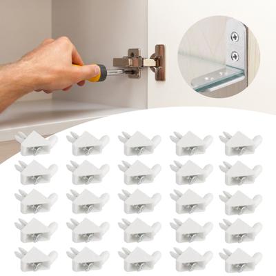 24Pcs Shelf Bracket Support Pegs Furniture Drawer Reinforcement Kit Corrosion Resistant Rustproof Bookcase Shelf Support Accessories