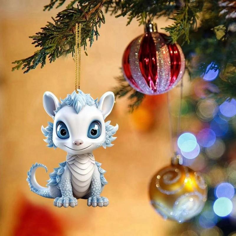 

Уникальное акриловое украшение для автомобиля в виде дракона, стильный мультяшный декор для зеркала заднего вида 6