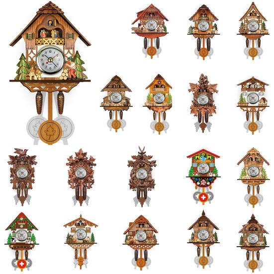Wooden Wall Clock Precise Decorative Nordic Style Antique Wooden Hanging Clock for Living Room